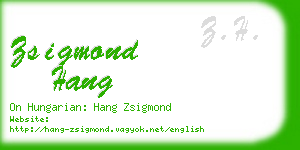 zsigmond hang business card